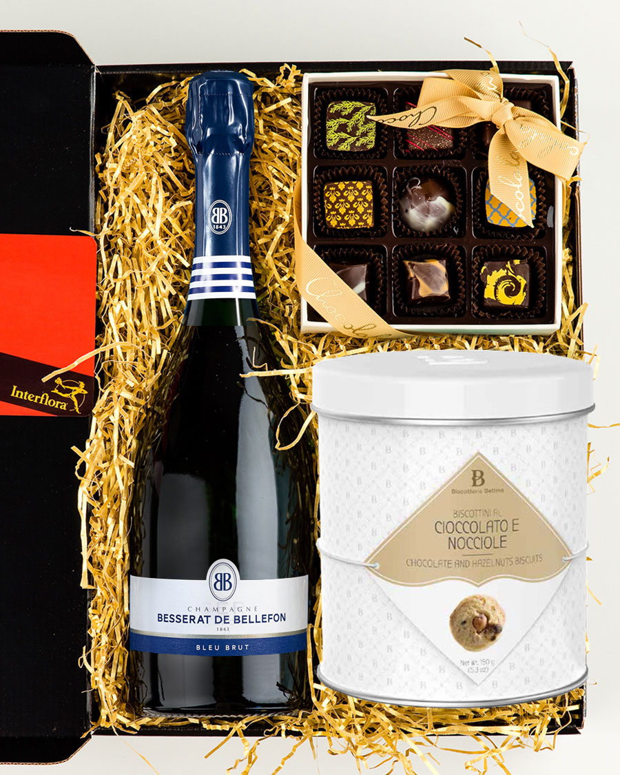Besserat de Bellefon Brut šampanja, käsitöökommikarp ja gurmeeküpsised