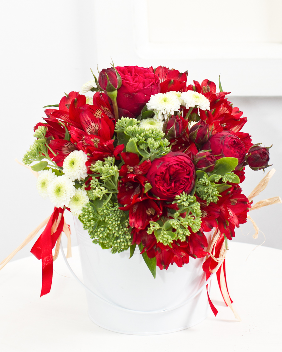 Purple-red florist's fantasy bouquet